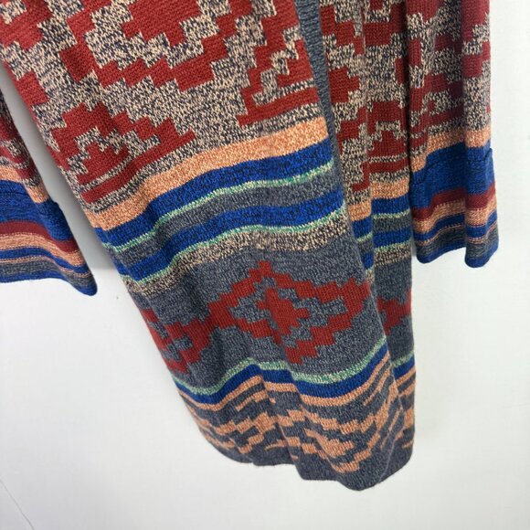NWT Spense Knits Tribal Print Long Open Front Cardigan Sweater Size Medium M NEW - Picture 8 of 11